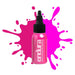 European Body Art Endura Fluoro Pink 1oz bottle with swatch behind