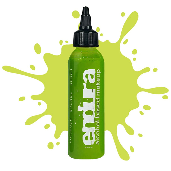 European Body Art Endura Lime Green 4oz bottle with swatch behind