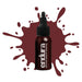 European Body Art Endura Pro Dried Blood 1oz with swatch behind bottle