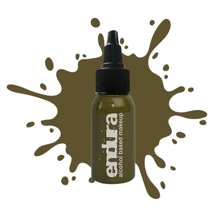 European Body Art Endura Pro Seaweed Green 1oz with swatch behind bottle