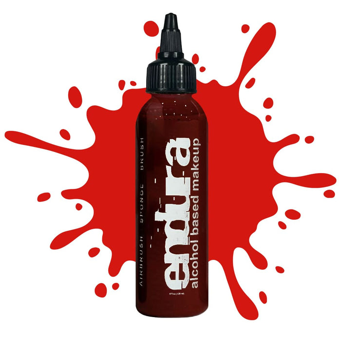 European Body Art Endura Pro Vein Blood 4oz with swatch behind bottle