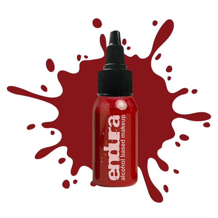 European Body Art Endura Red 1oz bottle with swatch behind