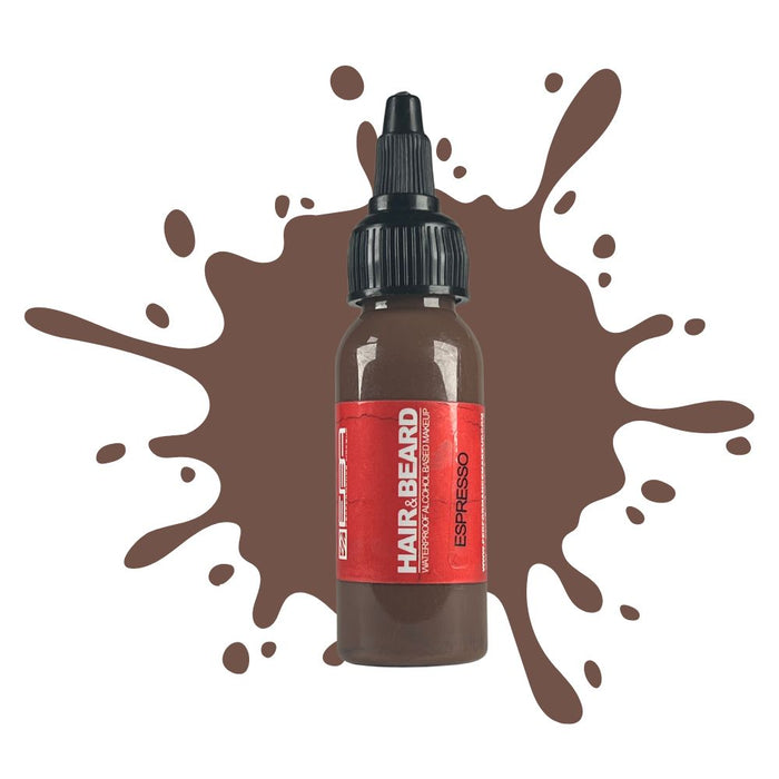European Body Art Hair & Beard 1 oz Espresso with swatch