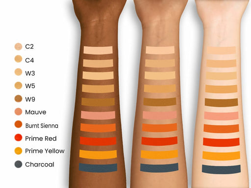 European Body Art Encore Flesh Palette swatches on different skin tones