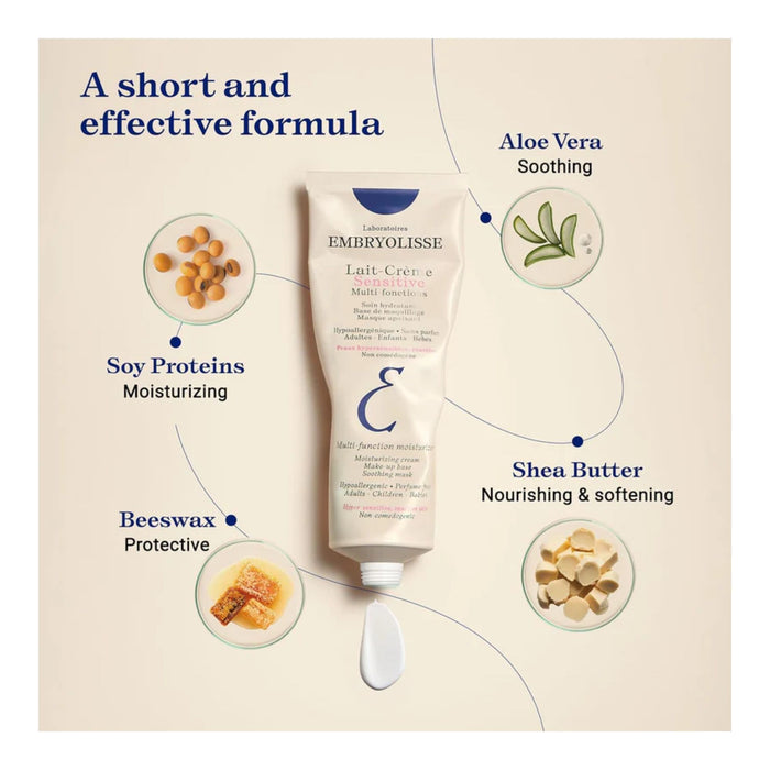 Embryolisse Lait-Creme Sensitive key formula ingredients and their main benefit