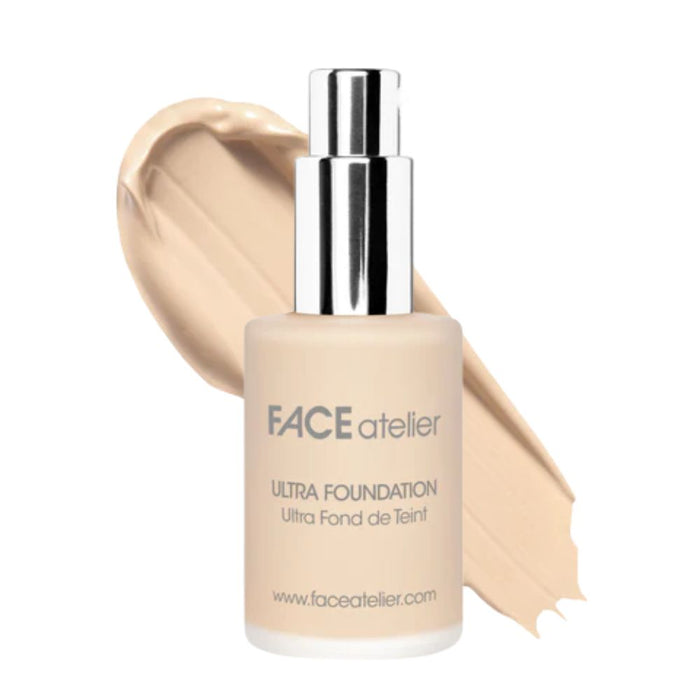 Face Atelier Ultra Foundation #1 Porcelain 1oz with swatch