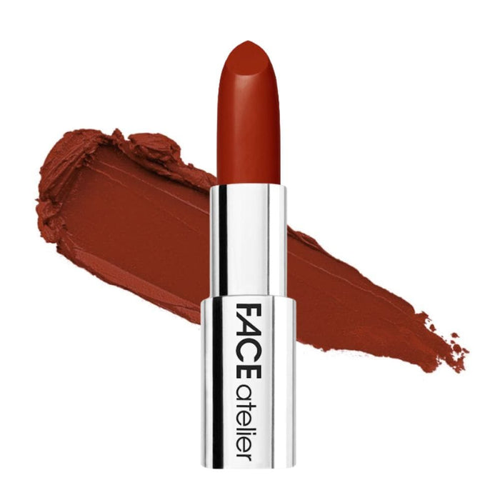Face Atelier Lipstick Merlot with Swatch behind product