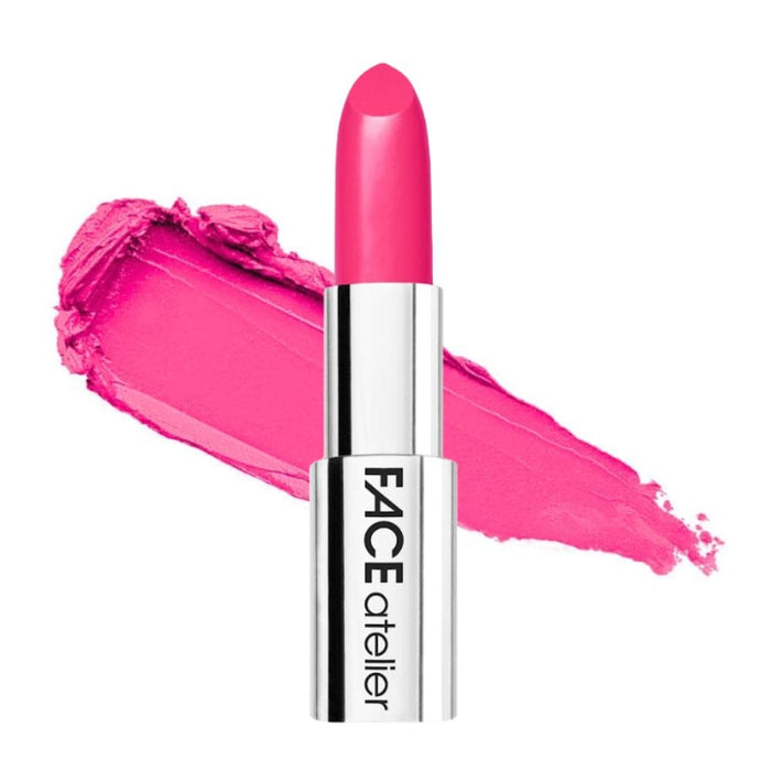 Face Atelier Lipstick Pink Sizzle with Swatch behind product