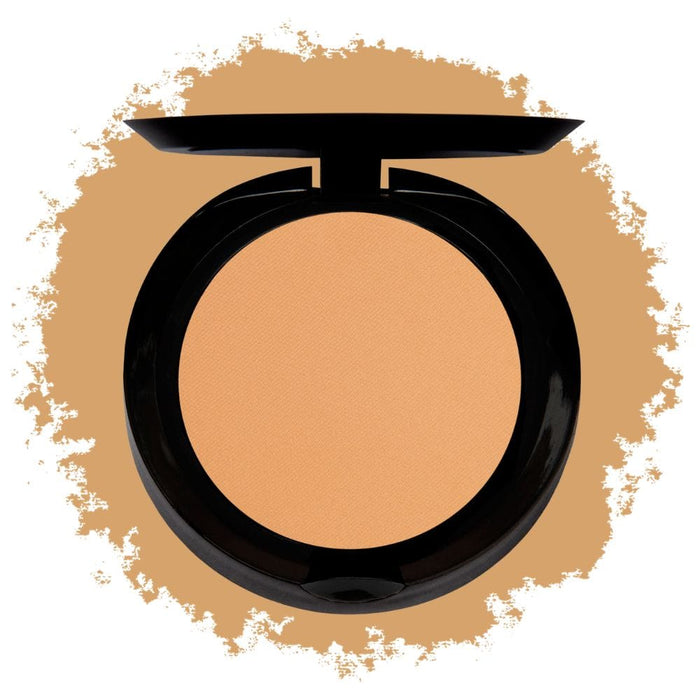 Face Atelier Ultra Pressed Powder Dark with swatch behind product
