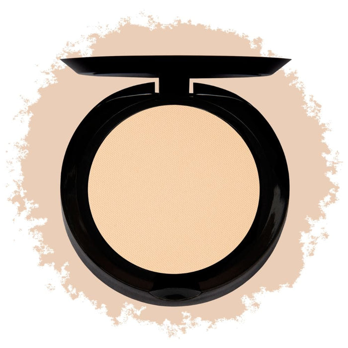 Face Atelier Ultra Pressed Powder Light with swatch behind product