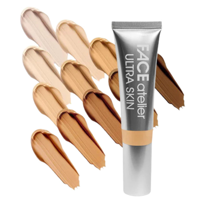 Face Atelier Ultra Skin thumbnail. One tube with a swatch of each color behind 