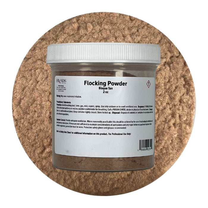 Flocking Powder Bisque Tan 2oz container with color swatch behind