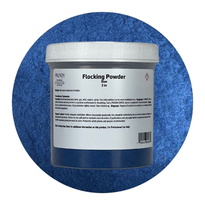 Flocking Powder Blue 2oz container with color swatch behind
