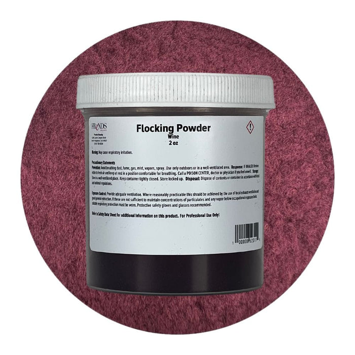 Flocking Powder Wine 2oz container with color swatch behind