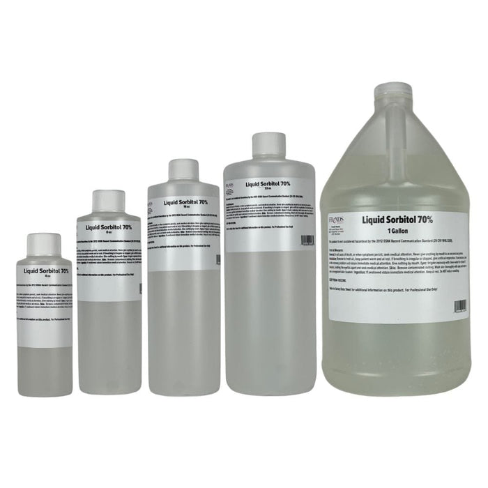 Liquid Sorbitol All sizes with labels on front of bottles