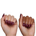 Glamnetic Press-On Nails Berry Maroon worn on two different skin tones
