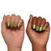 Glamnetic Press-On Nails Electric on two different skin tones