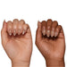 Glamnetic Press-On Nails Honey Bun on two different skin tones