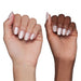 Glamnetic Press-On Nails Pure Intentions on 2 different skin tones
