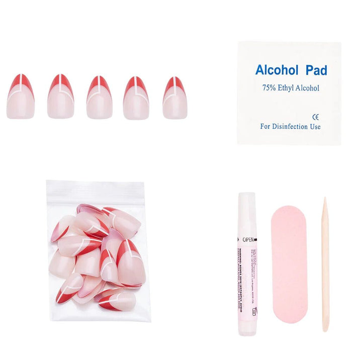 Glamnetic Press-On Nails Red Martini kit contents
