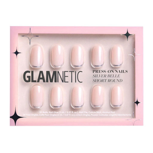 Glamnetic Press-On Nails Silver Belle in package