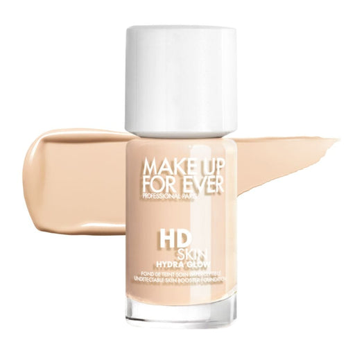 MUFE Hydra Glow Foundation 1R00 Cool Shell with swatch