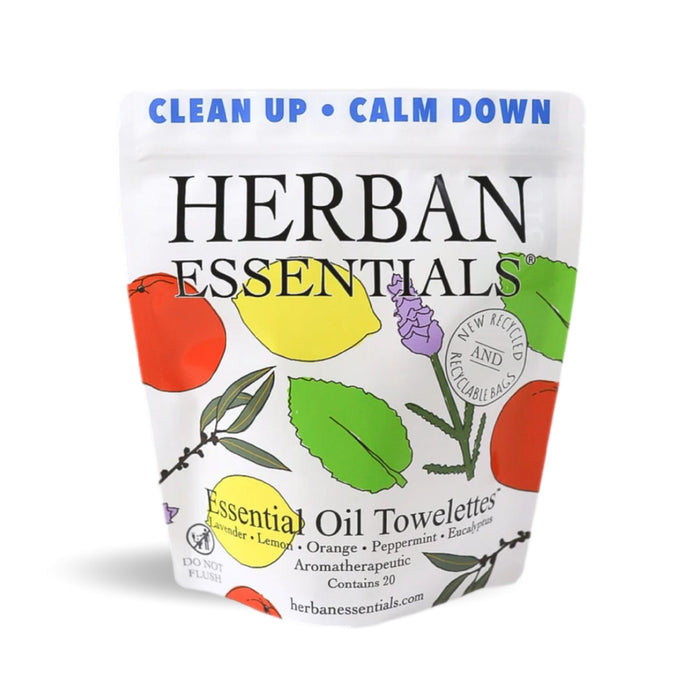 Herban Essentials Assorted Essential Oil Towelettes 20 Count
