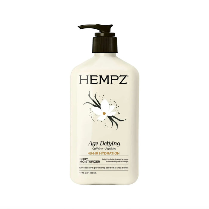 Hempz Age Defying Moisturizing Body Lotion with Peptides + Caffeine bottle with white background