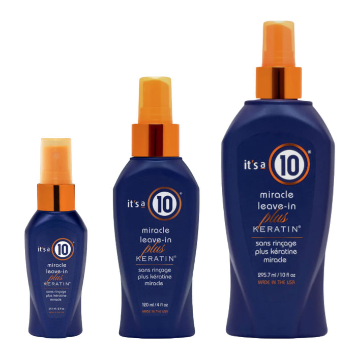 It's A 10 Miracle Leave-In Plus Keratin all sizes in ascending order