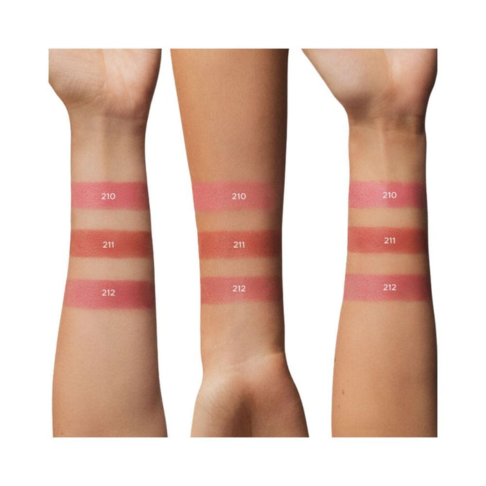 Inglot Cream Stick Blushes swatches on different skin tones