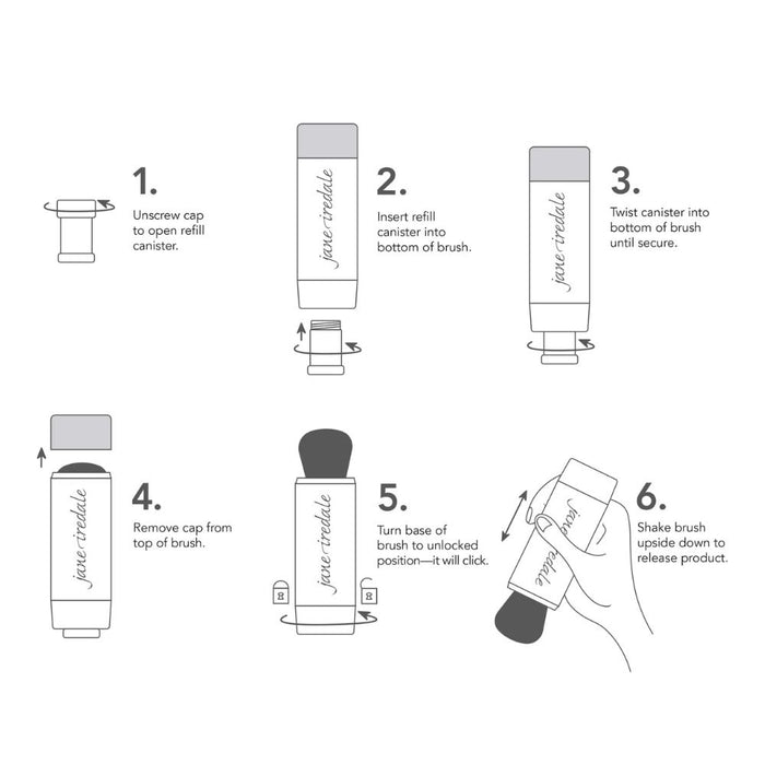 Jane Iredale Powder-Me SPF Sunscreen Refillable Brush How to Use