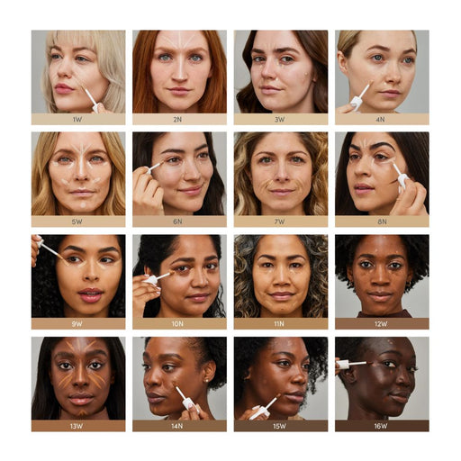 Jane Iredale PureMatch Liquid Concealer shade chart of models