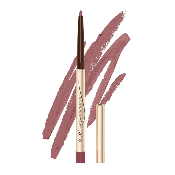 Jouer Long Wear Lip Liner Wild Rose with swatch behind