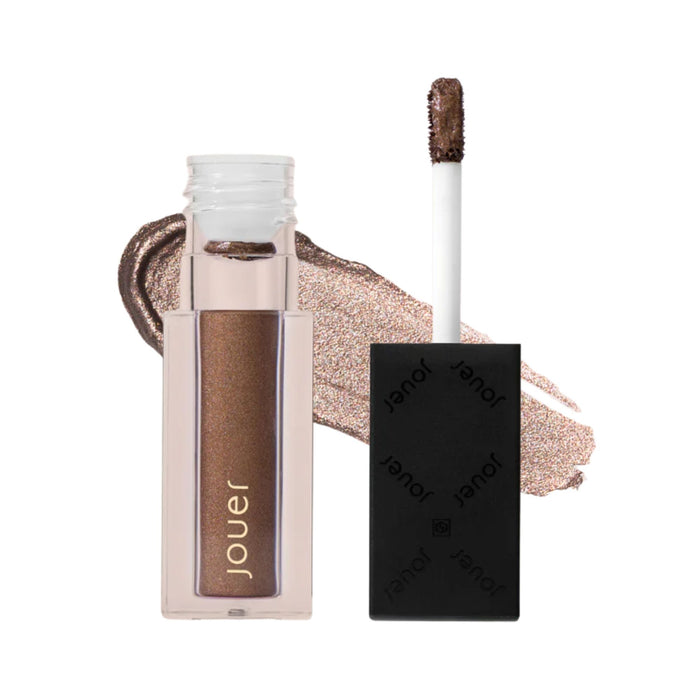 Jouer Paris Lights Eye Paint Liquid Eyeshadow Brillante with swatch behind