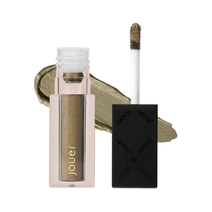 Jouer Paris Lights Eye Paint Liquid Eyeshadow Sage with swatch behind