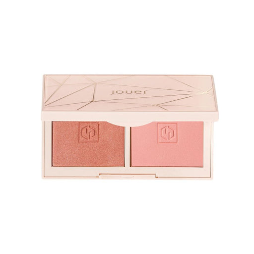 Jouer Blush Bouquet Dual Rose Gold Deluxe mini palette open lid