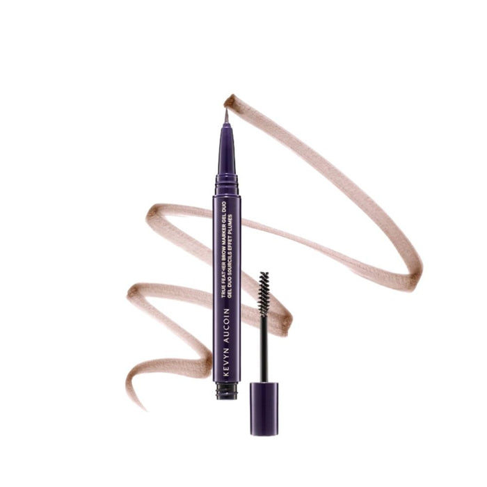Kevyn Aucoin True Feather Brow Marker Gel Duo brunette with swatch
