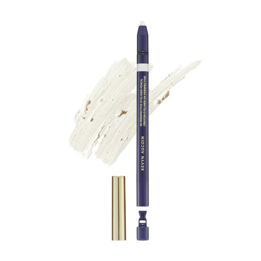 Kevyn Aucoin In Perspective Eyeliner Pencil White uncapped with swatch behind