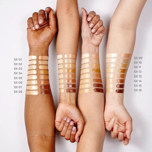 Kevyn Aucoin Sensual Skin Enhancer Arm Swatches on 4 different arm shades