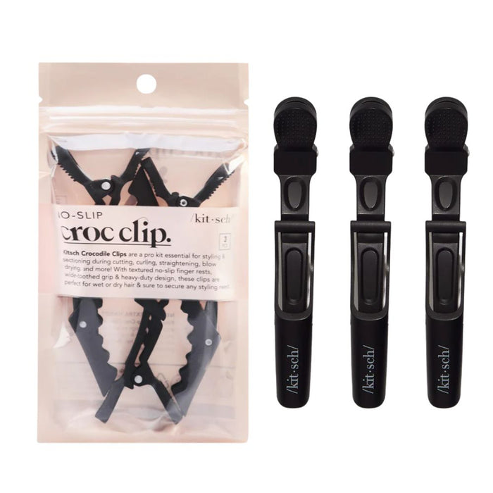 Kitsch No-Slip Crocodile Clip 3 pack black