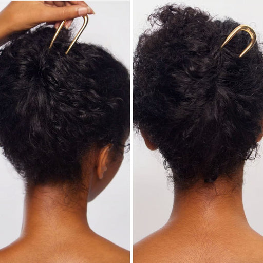 Kitsch French Hair Pin - Gold in model hair