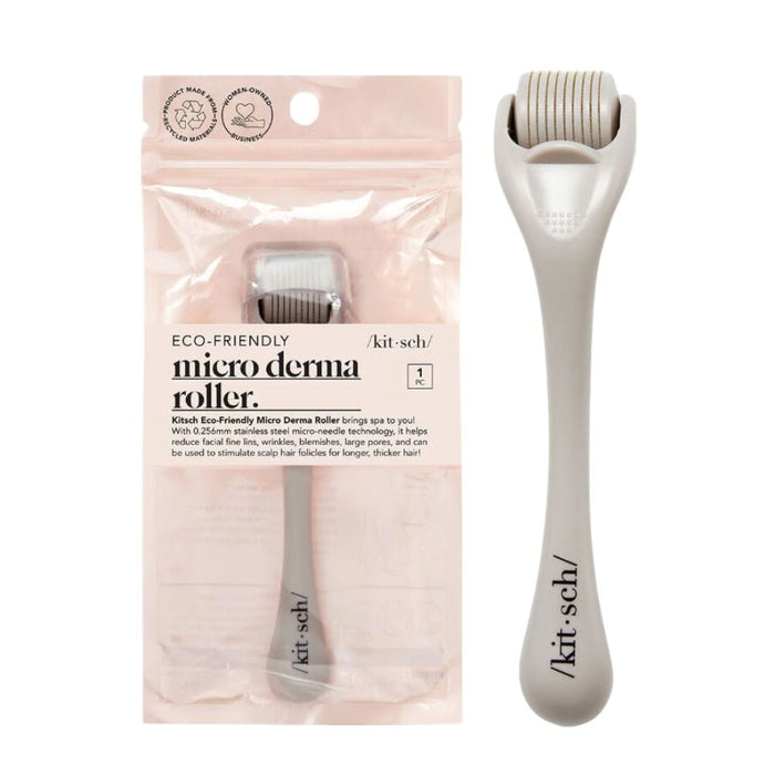Kitsch Micro Derma Roller – Warm Gray in and out of packaging