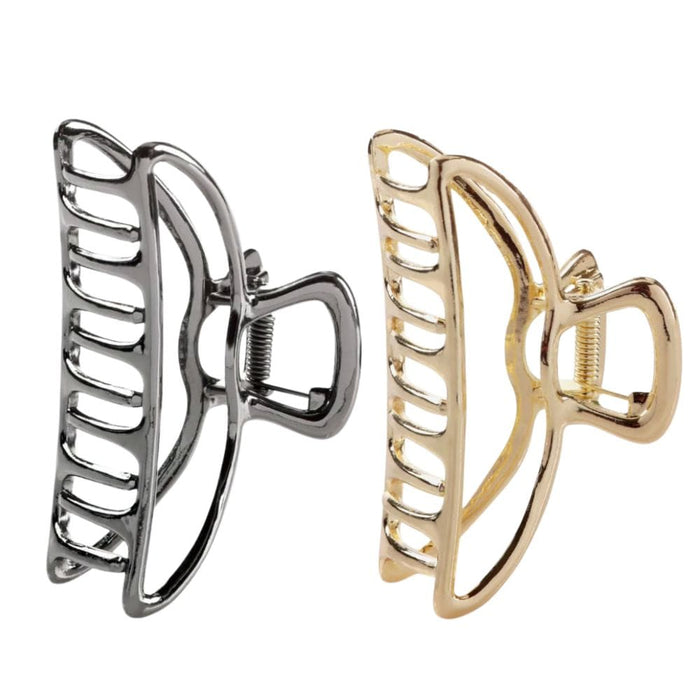 Kitsch Metal Claw Clips hematite and gold 