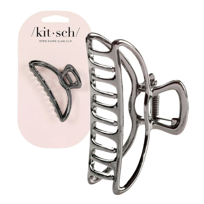 Kitsch Metal Claw Clip hematite 1 piece two angels