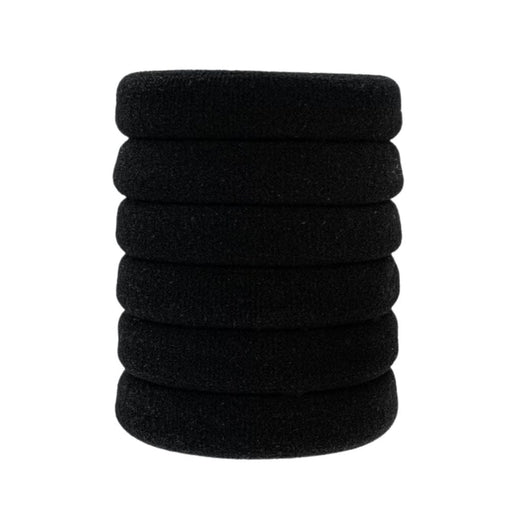 Kitsch Recycled Nylon 6pc Set Black Elastics stacked