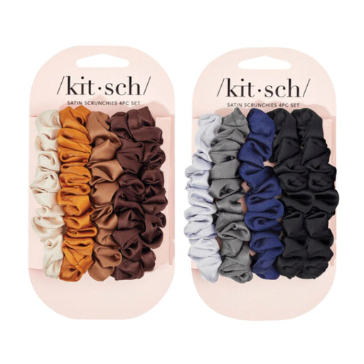 Kitsch Satin Petite Scrunchies 5pc Sets-Sedona and Midnight