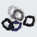 Kitsch Satin Petite Scrunchies 5pc Set-Midnight spread out