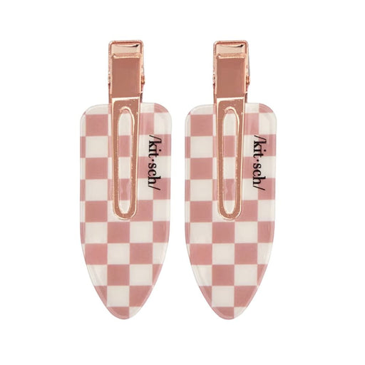 Kitsch XL Creaseless Clips two pack terracotta checker pattern 