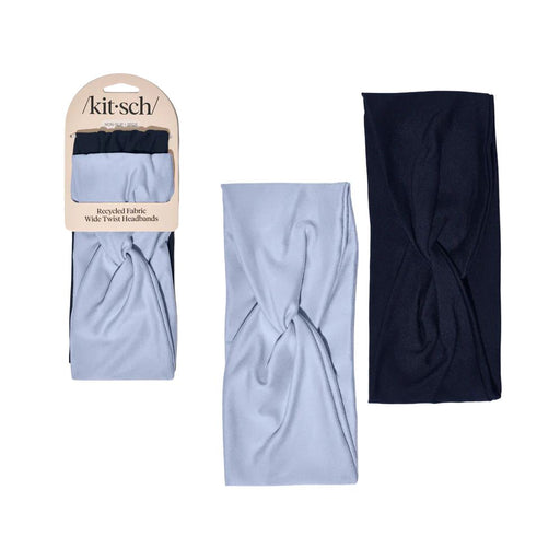 Kitsch Wide Twist Headbands 2 Count Garden Bouquet - periwinkle and navy