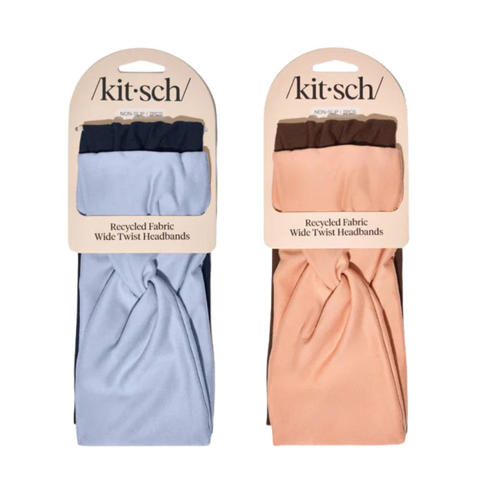 Kitsch Wide Twist Headbands 2 Count - both variants side by side
